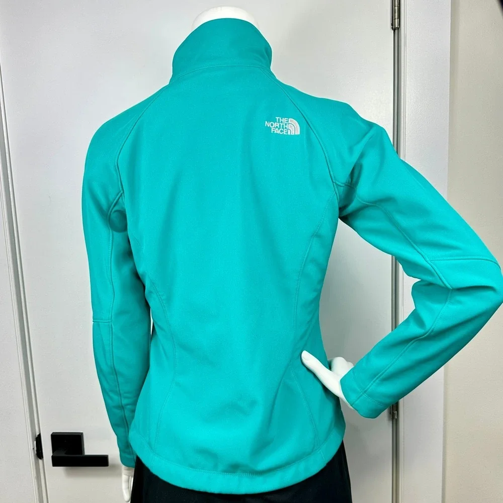 The North Face Softshell Zip Up Jacket XS Teal Green Blue Sporty Casual Layering